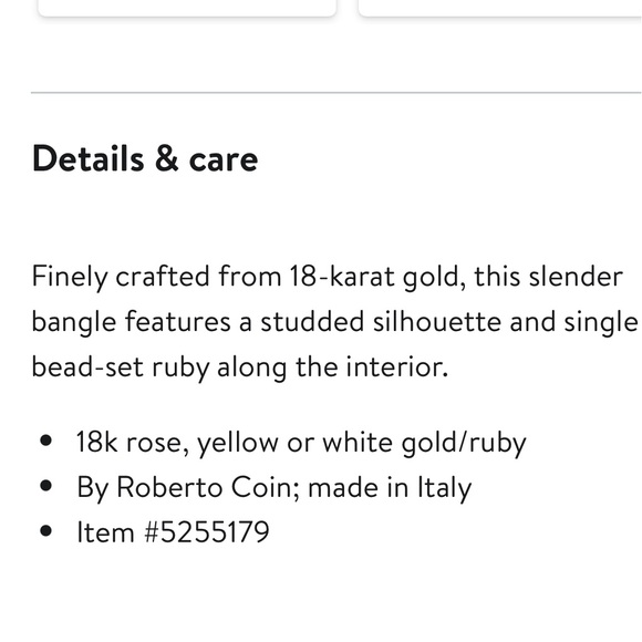 ROBERTO COIN SYMPHONY POIS MOI RUBY BANGLE - Picture 3 of 4